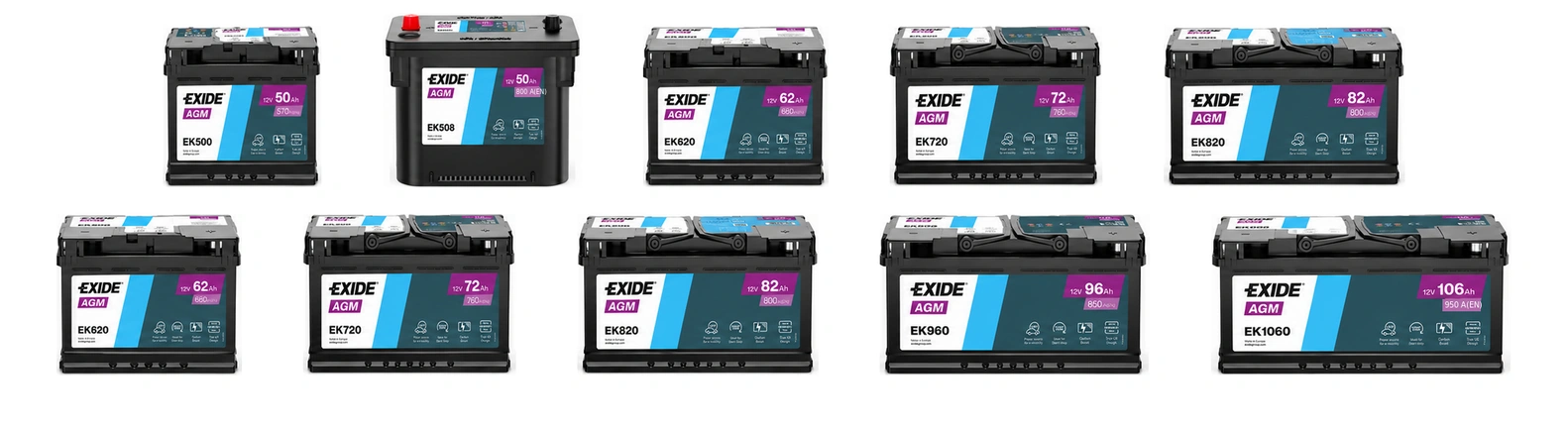 Exide AGM Start-Stop akkumulátorok